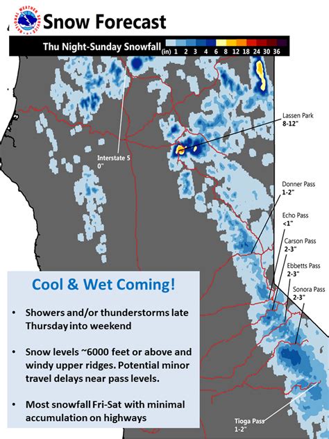 NOAA: Up To 8-12" of SNOW Forecast for California This Weekend | Snow ...