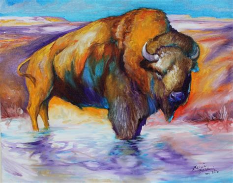 Daily Paintings ~ Fine Art Originals by Marcia Baldwin: COMMISSIONED WESTERN WILDLIFE ~ BUFFALO ...