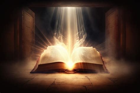 Free Photo | Holy Bible with rays of light coming out AI generative