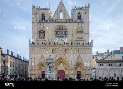 Lyon Cathedral, France Stock Photo - Alamy