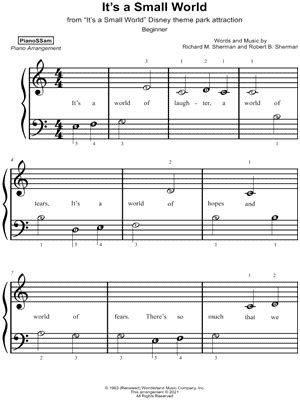 "It's a Small World" Sheet Music - 36 Arrangements Available Instantly ...