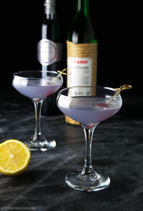 The Aviation is a classic cocktail from the early 1900's. Gin, maraschino liqueur (cherry ...