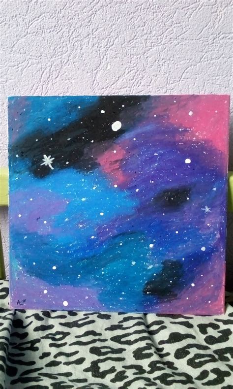 Galaxy Oil Pastel Canvas Painting - Etsy