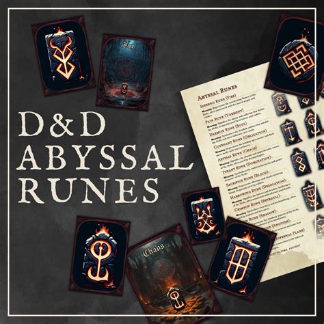 D&D Abyssal Runes Dnd Accessories DM / Dungeon Master Tools Dungeons ...