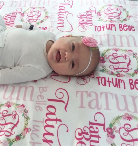 Personalized Baby Blanket Monogram Baby Blanket Swaddle - Etsy