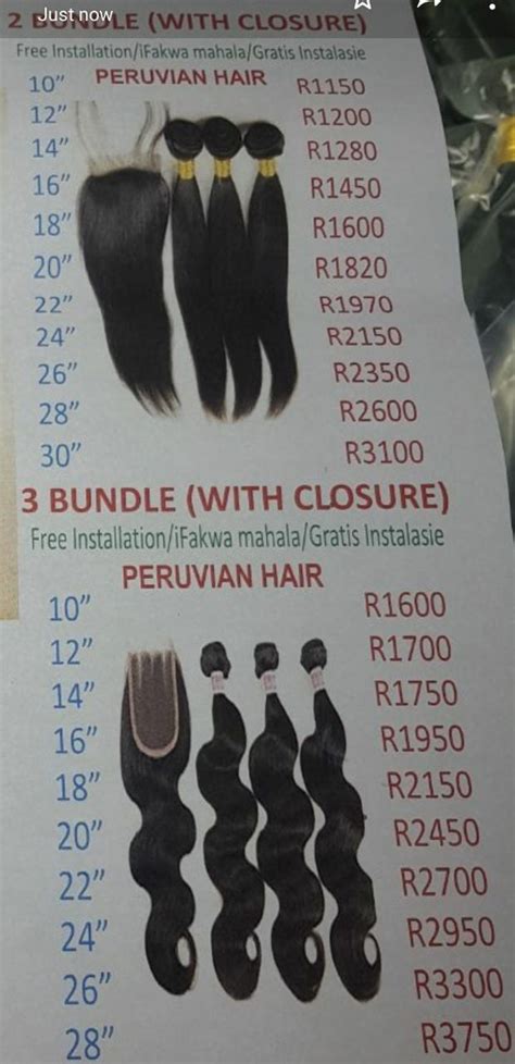 Our New price list - Ester Hair Salon SA