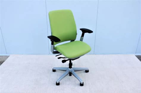 STEELCASE AMIA EXECUTIVE Ergonomic Office Chair Fully Adjustable in Green Fabric $450.00 - PicClick