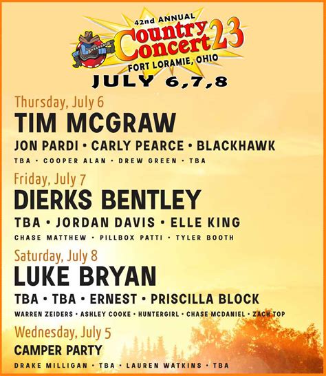 42nd Annual Country Concert 23′ -Fort Loramie, Ohio - 100.5 WKXA