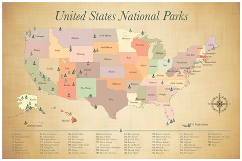 Printable US National Parks Map – Printable Map of The United States