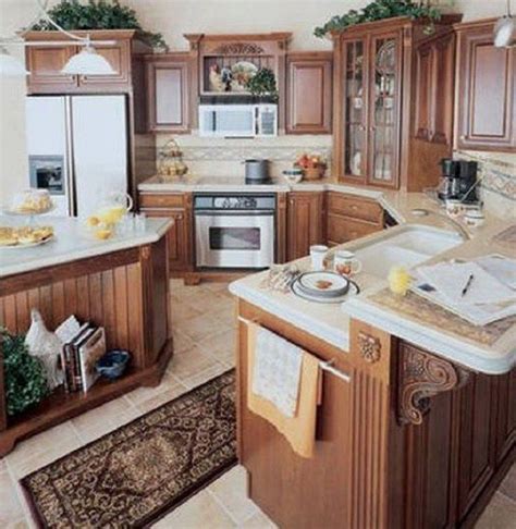 Cherry-Finished Country-Style Kitchen Cabinets | Kitchen inspiration design, Rustic kitchen ...