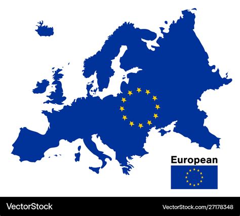 European flag map on a white background Royalty Free Vector