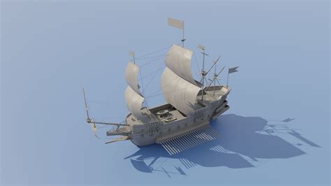 Galleon Black Pearl Pirate Ship 3D Model $199 - .blend .obj .unknown ...