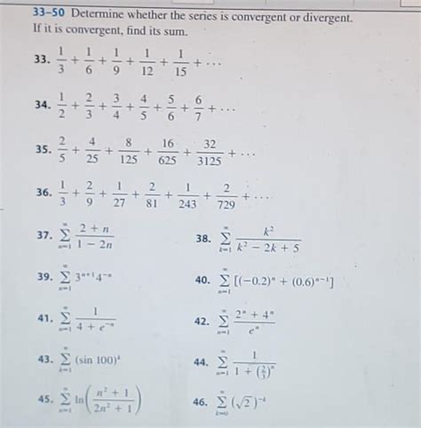 Solved 33-50 Determine whether the series is convergent or | Chegg.com