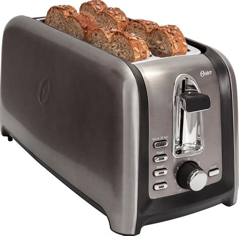 Best Buy: Oster 4-Slice Extra-Long-Slot Toaster Stainless Steel/Black TSSTTRGM4L