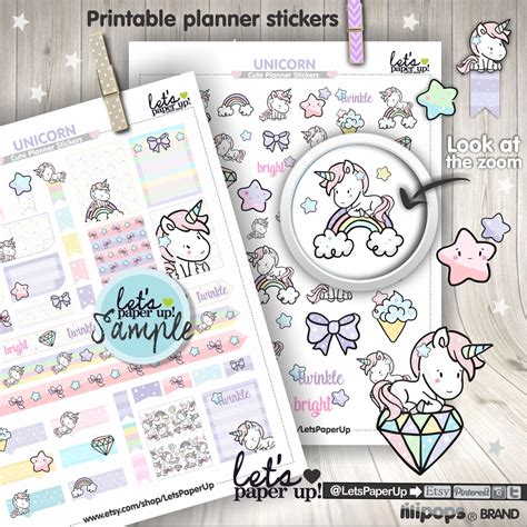 Unicorn Stickers Planner Stickers Unicorn Planner Stickers - Etsy