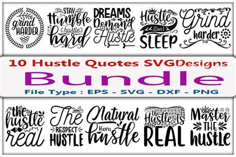 Hustle Quotes SVG Design Bundle Graphic by creative_store · Creative Fabrica