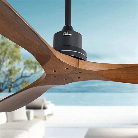 Buy RoomTec Modern 52 Walnut Ceiling Fan without Light, Solid Wood 3-Blade Ceiling Fans, Band ...