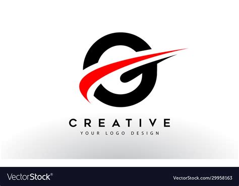 Black and red creative g letter logo design with Vector Image