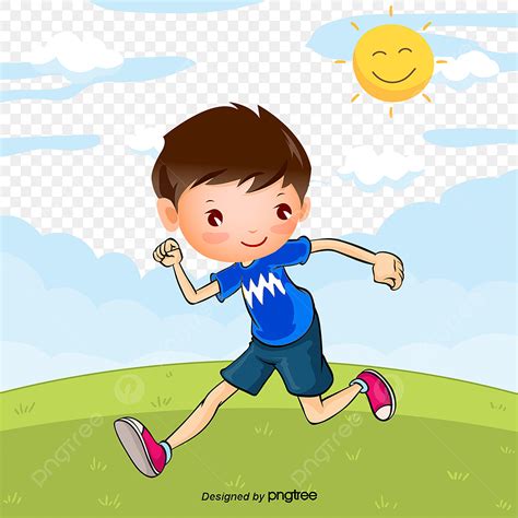 Children Running White Transparent, Running Cartoon Children Vector Material, Vector Material ...