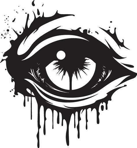 Sinister Gaze Creepy Scary Eye Logo Icon Chilling Zombie Vision Black ...