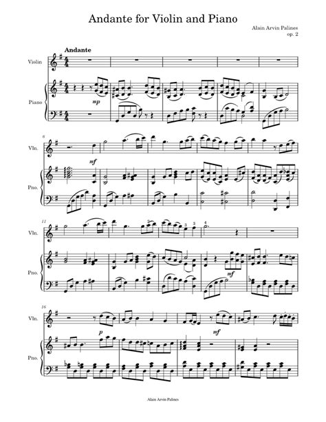 For Violin and Piano Sheet music for Piano, Violin (Mixed Duet ...