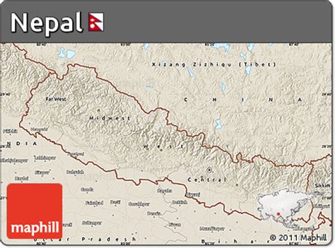 Free Shaded Relief Map of Nepal