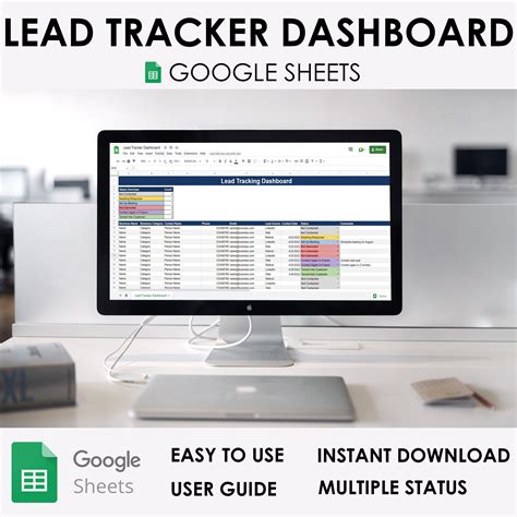 Lead Tracker Dashboard, Lead Management Tool, Lead Tracker Template, Prospect Tracker, Contact ...