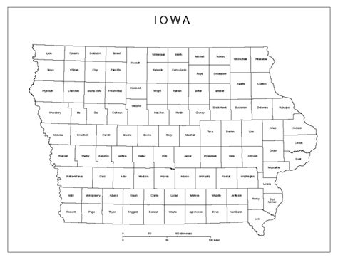 Iowa Labeled Map