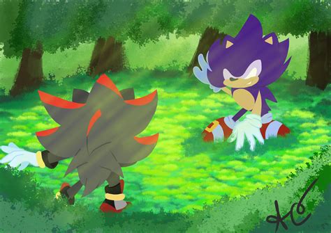 Dark Sonic V. Shadow by JustNonNormal on DeviantArt