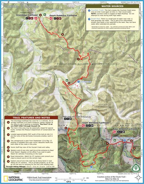 Missouri Hiking Trails Map - TravelsFinders.Com