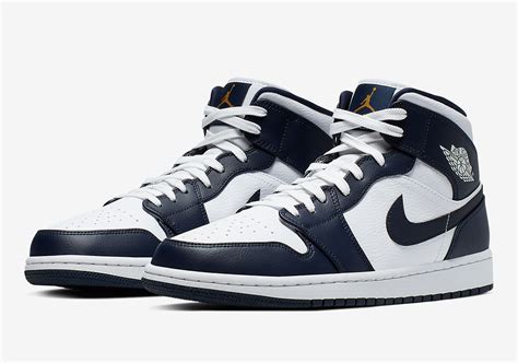 Jordan 1 Mid Navy Gold 554724-174 Release Info | SneakerNews.com