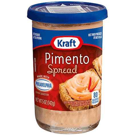 Kraft Pimento Spread with Philadelphia Cream Cheese, 5 oz Jar | Salsa ...