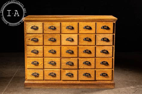 Vintage 25 Drawer Oak Apothecary Cabinet – Industrial Artifacts