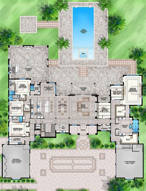 House Plan 207-00067 - Luxury Plan: 8,285 Square Feet, 7 Bedrooms, 8.5 Bathrooms in 2020 ...