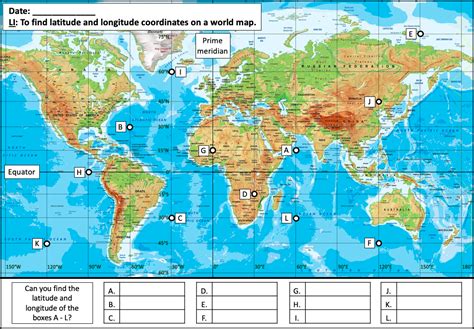 Printable World Map With Latitude And Longitude