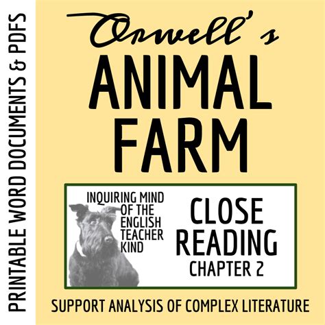 Animal Farm Chapter 2 Close Reading Worksheet - Classful