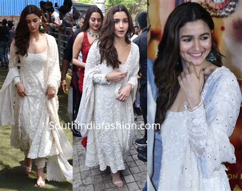 Alia Bhatt in a white anarkali suit at Kalank trailer launch