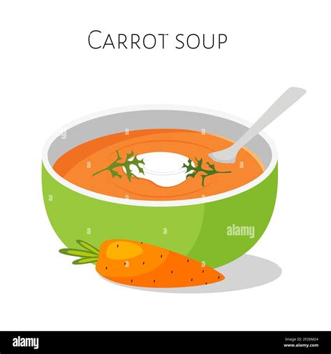 Carrot soup. Healthy meal. Vector stock illustration Stock Vector Image & Art - Alamy