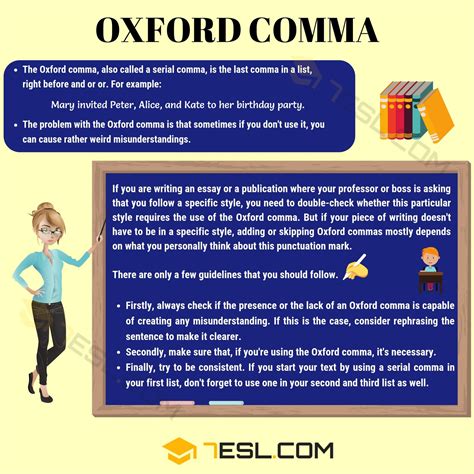 Oxford Comma | What Is the Oxford Comma? When Do We Use It? • 7ESL