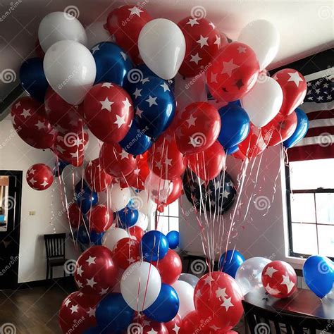 Balloons with the Flag of the United States of America in an American ...