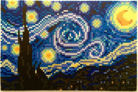 The Starry Night Perler Bead Pixel Pop Art Pattern - Pixel Art Shop