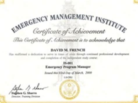 11 best FEMA Certificates images on Pinterest | Certificate, Emergency ...