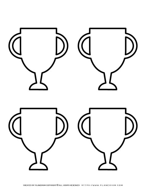 Printable Trophy Template with Four Trophies