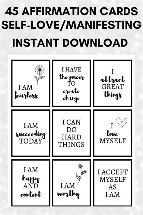 Positive Affirmation Cards Printable, Daily Affirmation Cards, Self ...