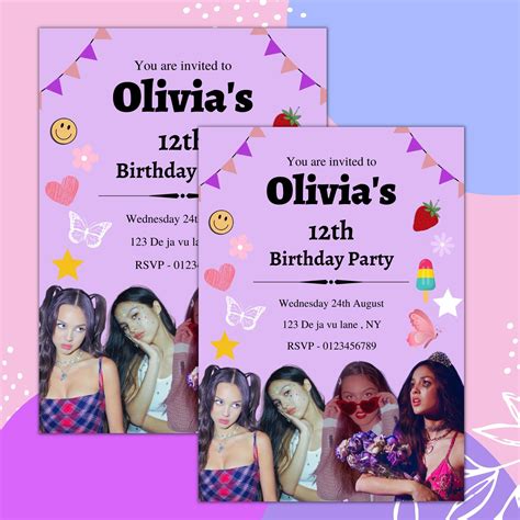 Olivia Rodrigo Birthday Invitation Template - Etsy