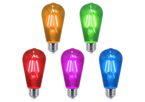 4W LED Coloured Vintage Filament Light Bulb ST58 E27 Clear Glass