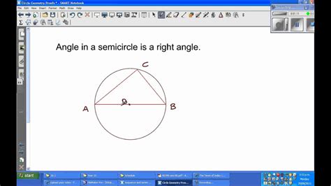 Angle Geometry - Angle in a semicircle is a right angle - Proof 2 - YouTube