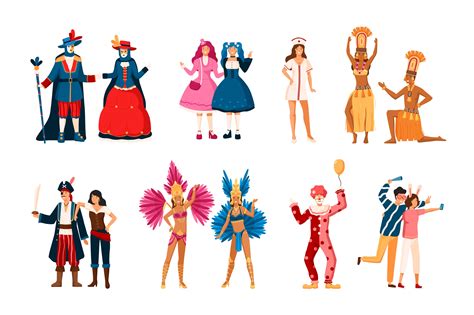 People in carnival costumes | People Illustrations ~ Creative Market