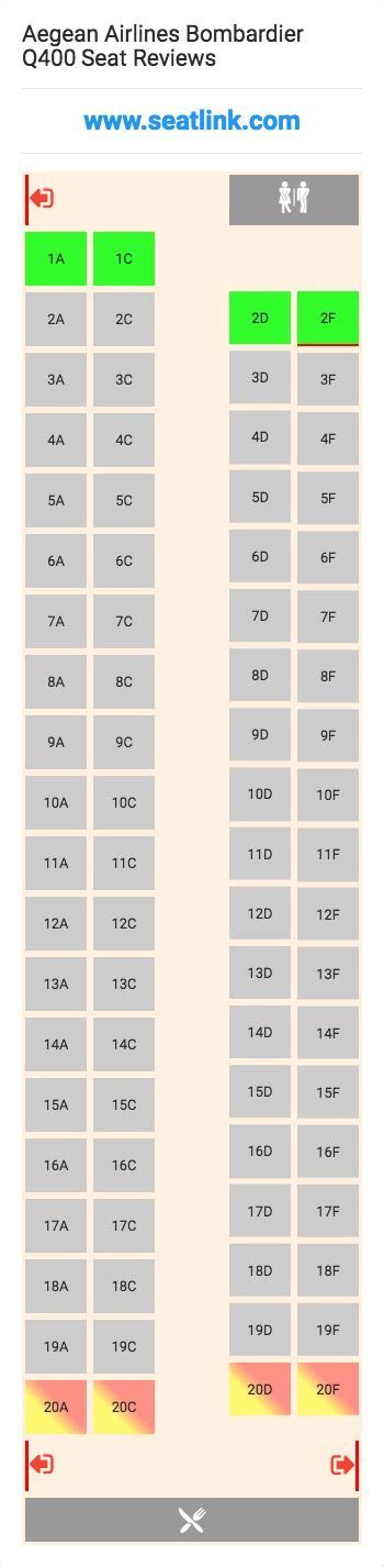 Aegean Airlines Bombardier Q400 (DH4) Seat Map (With images) | Alaska ...