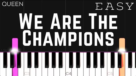 Queen - We Are The Champions | EASY Piano Tutorial - YouTube